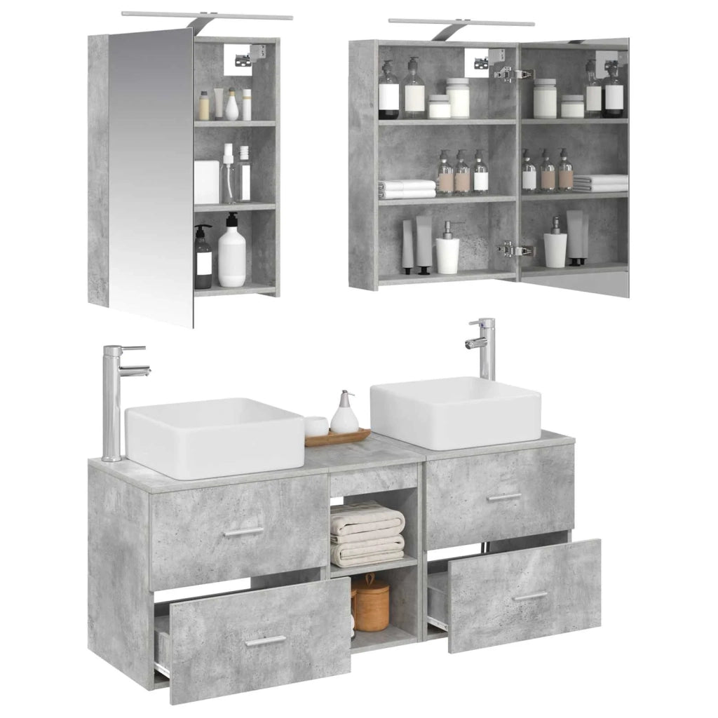 Set di mobili per il bagno 5 pcs Grigio Cemento 3406754