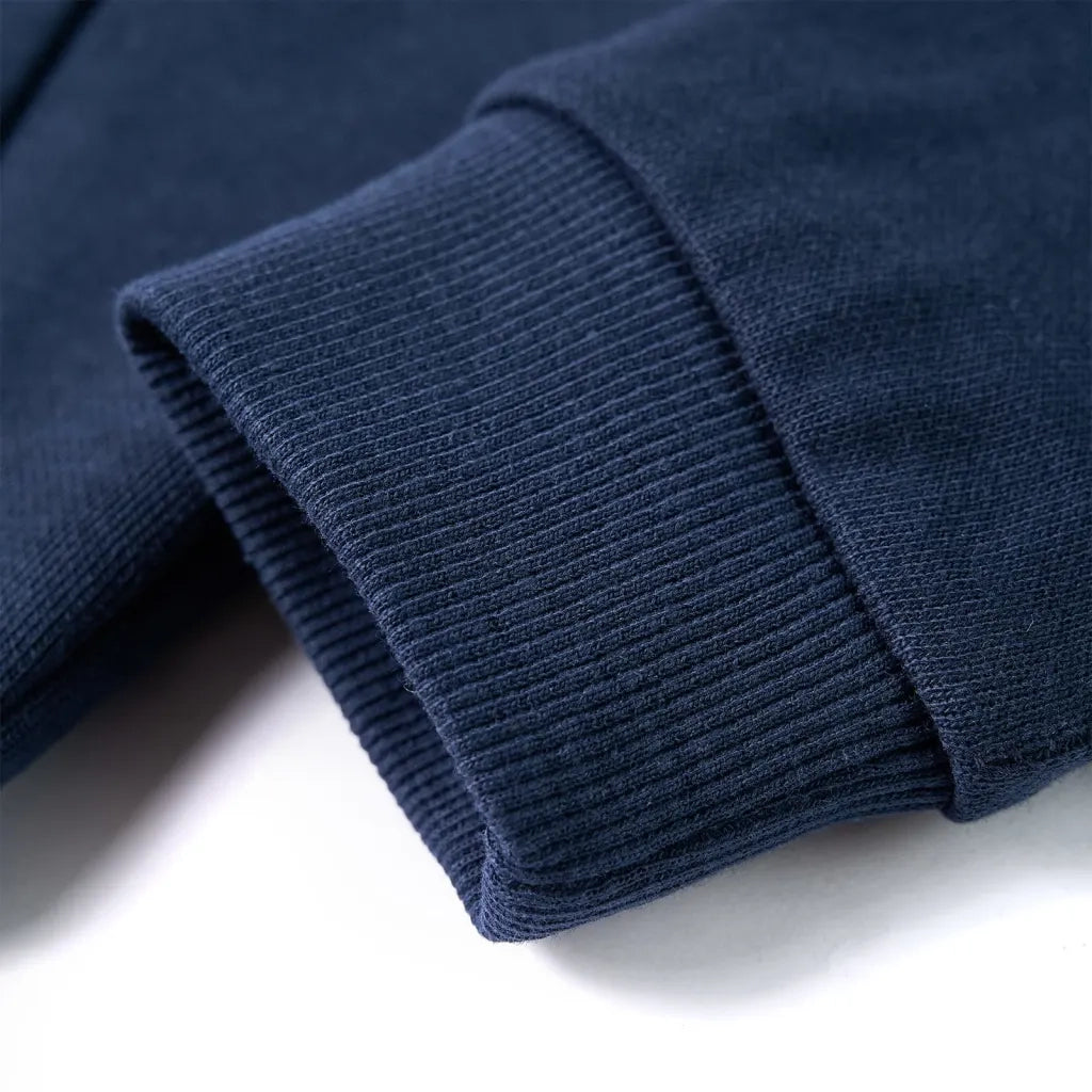 Felpa da Bambino con Cappuccio Blu Marino M¨¦lange e Arancione 116