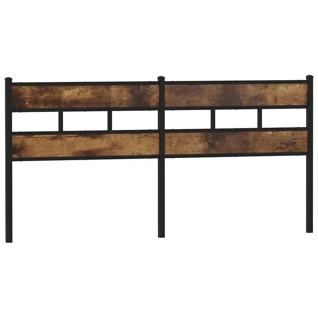 vidaXL Testiera Rovere Fumo 180 cm in Ferro e Legno Multistrato