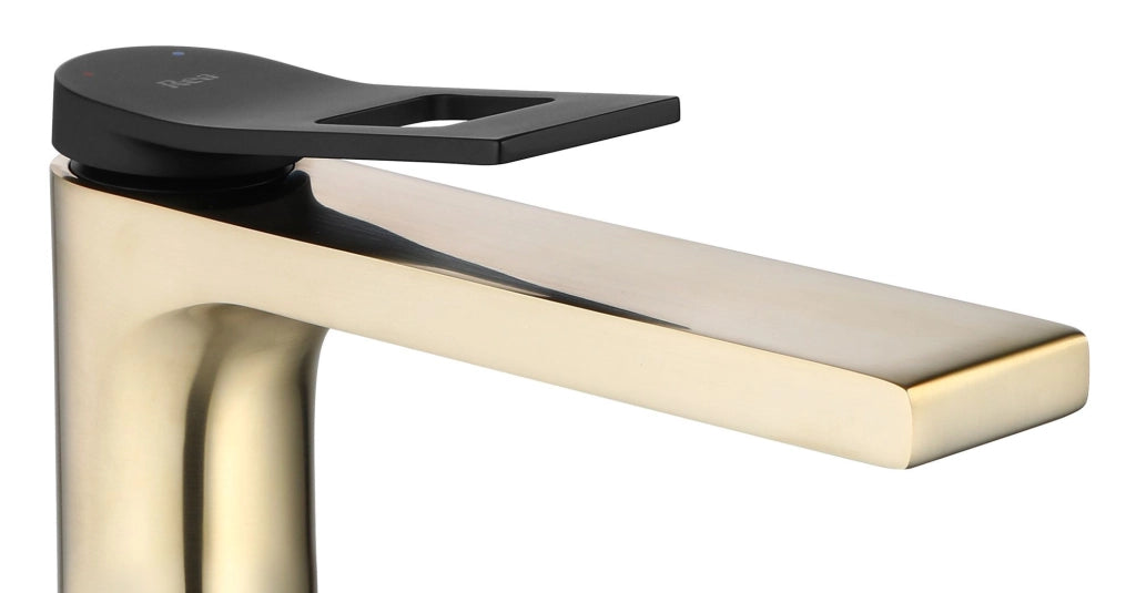 Rubinetto Da Lavabo Rea Soul Gold Mat Black High