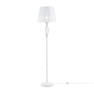 Lampada da terra Elegant in Metallo Grace Bianco con Oro
