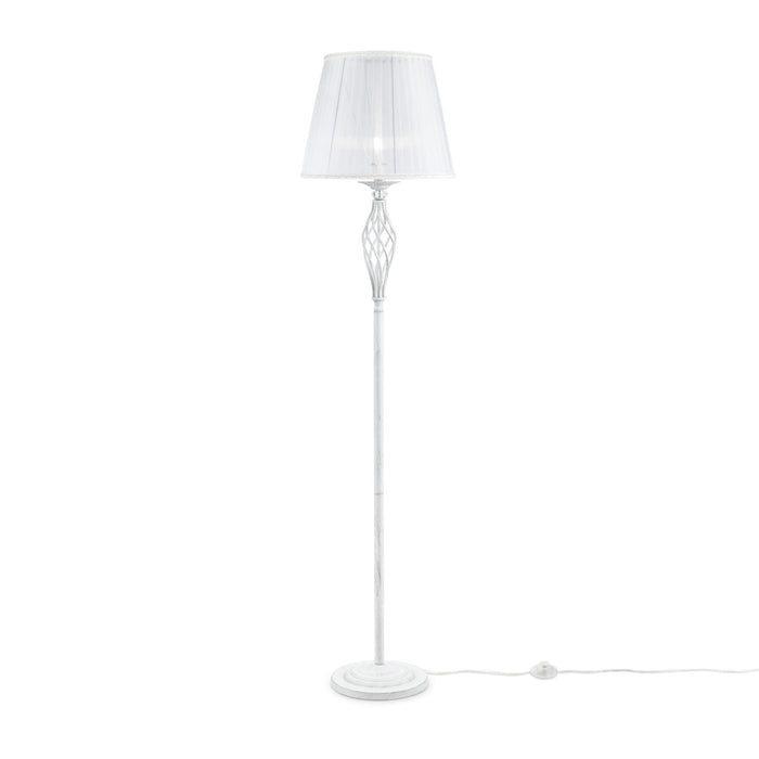 Lampada da terra Elegant in Metallo Grace Bianco con Oro