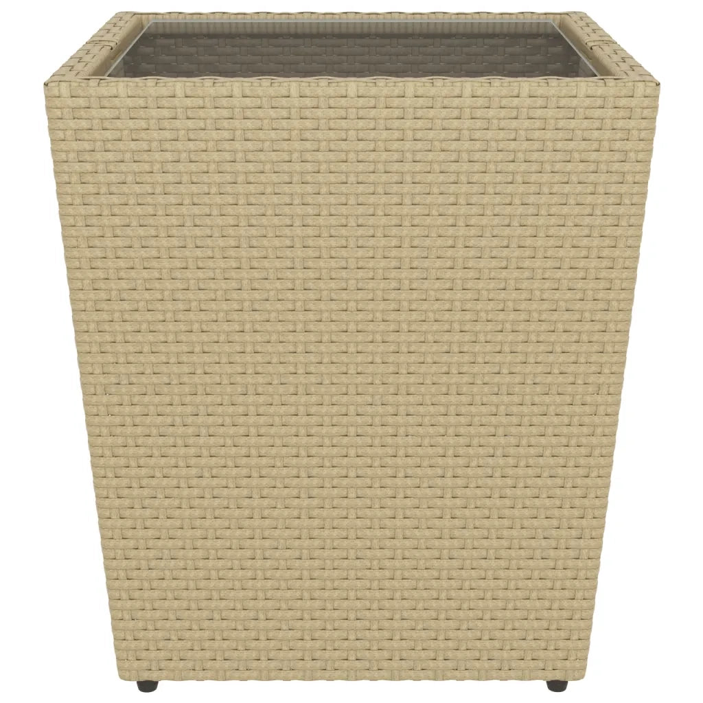 Set Bistrot da Giardino 5 pz Polyrattan e Vetro Temperato Beige 3058370