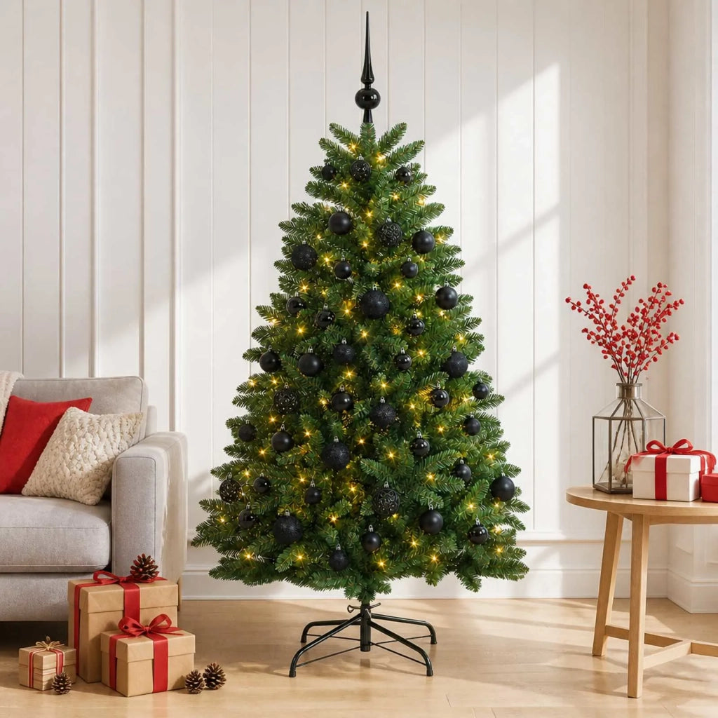 Albero di Natale artificiale verde medio con palline 180 cm 3466459