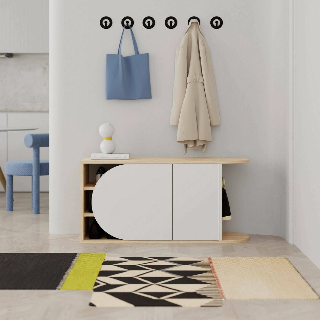 Mobile Portascarpe Kyle, Scarpiera 8 Paia, 104x37x50h cm Marrone Quercia