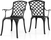 Set di 2 Sedie da Giardino, da Bistrò, in Alluminio Pressofuso, Sedie a Mosaico in Ferro con Schienali e Braccioli, da Giardino, Stile Anticato, Portata Fino a 110 kg