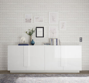 Madia Design Moderno 4 Ante Jupiter 241x44x90 cm Bianco laccato lucido