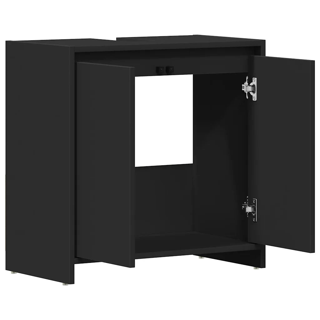Mobile da Bagno Nero 60x33x61 cm in Legno Multistrato 802643