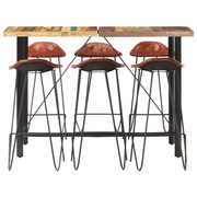 Set da Bar 7 pz in Legno Massello di Recupero e Vera Pelle 278768