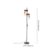 Piantana Industrial Townshend 4 2 Luci Acciaio Marrone Invecchiato E Nero