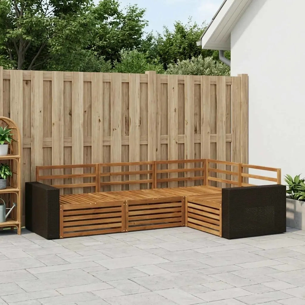 Set di divani da esterno 4 pcs Naturale 255,5 x 176,5 x 73 cm 3383302