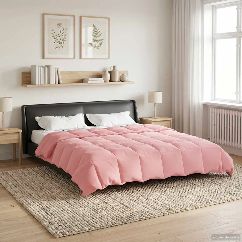 Piumone | Duvet Estivo Trapuntato Rosa 200 x 220 cm Microfibra