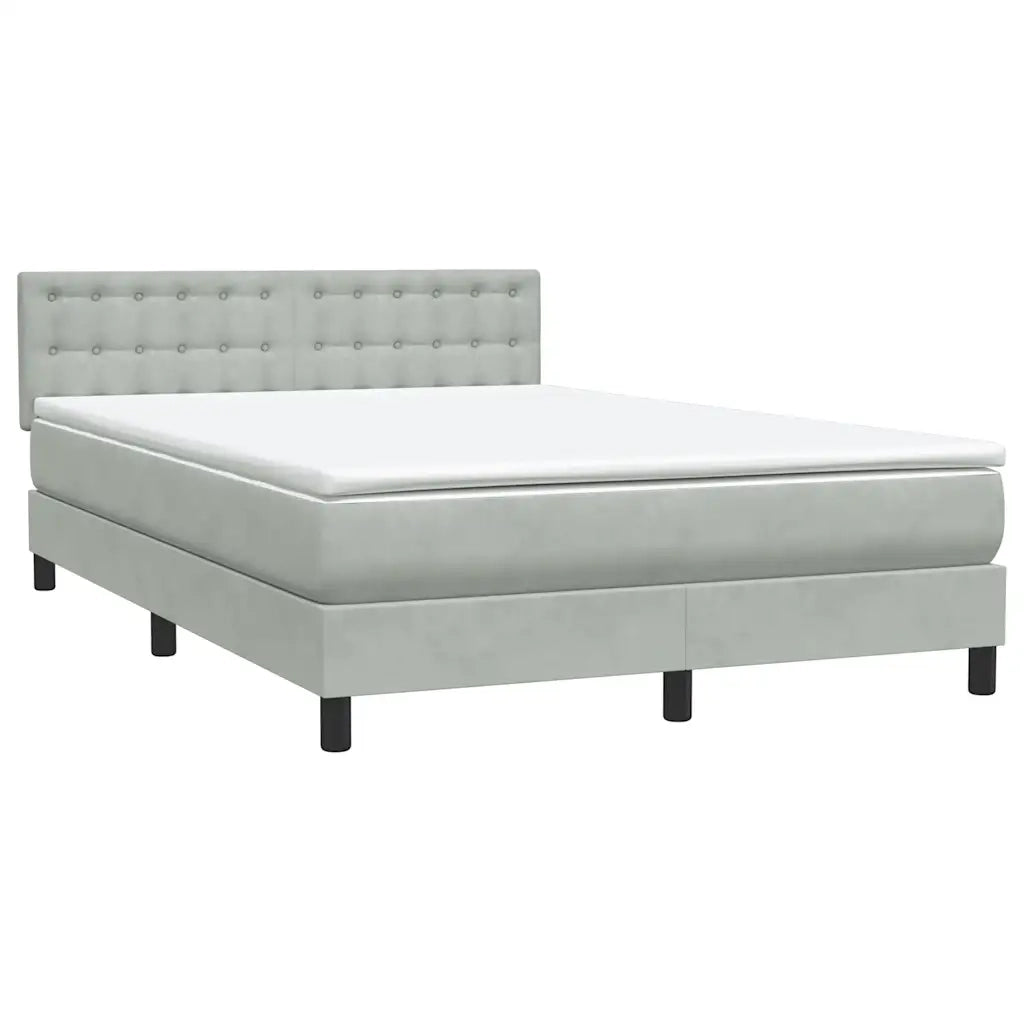 Giroletto a Molle con Materasso Grigio Chiaro 160x210cm Velluto 3316599