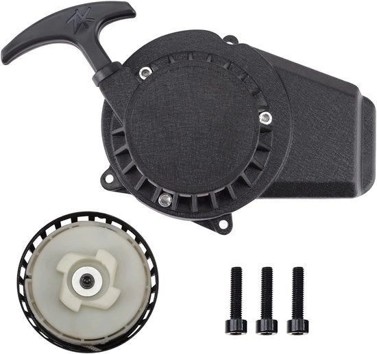 Componente di avviamento a rinculo - Nero - Per 2-telaio 43cc 47cc 49cc - Adatto per Mini Dirt Bike Scooter Brush Cutter Water Pump