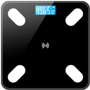 Ponderale elettronica multifunzionale, carico massimo 180 kg, ricaricabile, 4 sensori molto precisi, vetro resistente - nero.
