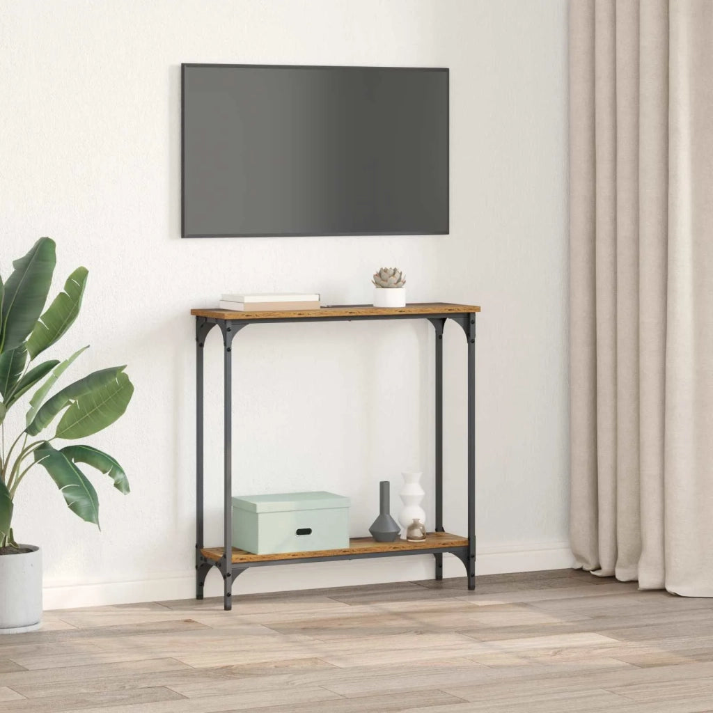 Tavolo consolle con lo scaffale Legno vecchio 75 x 22,5 x 75 cm
