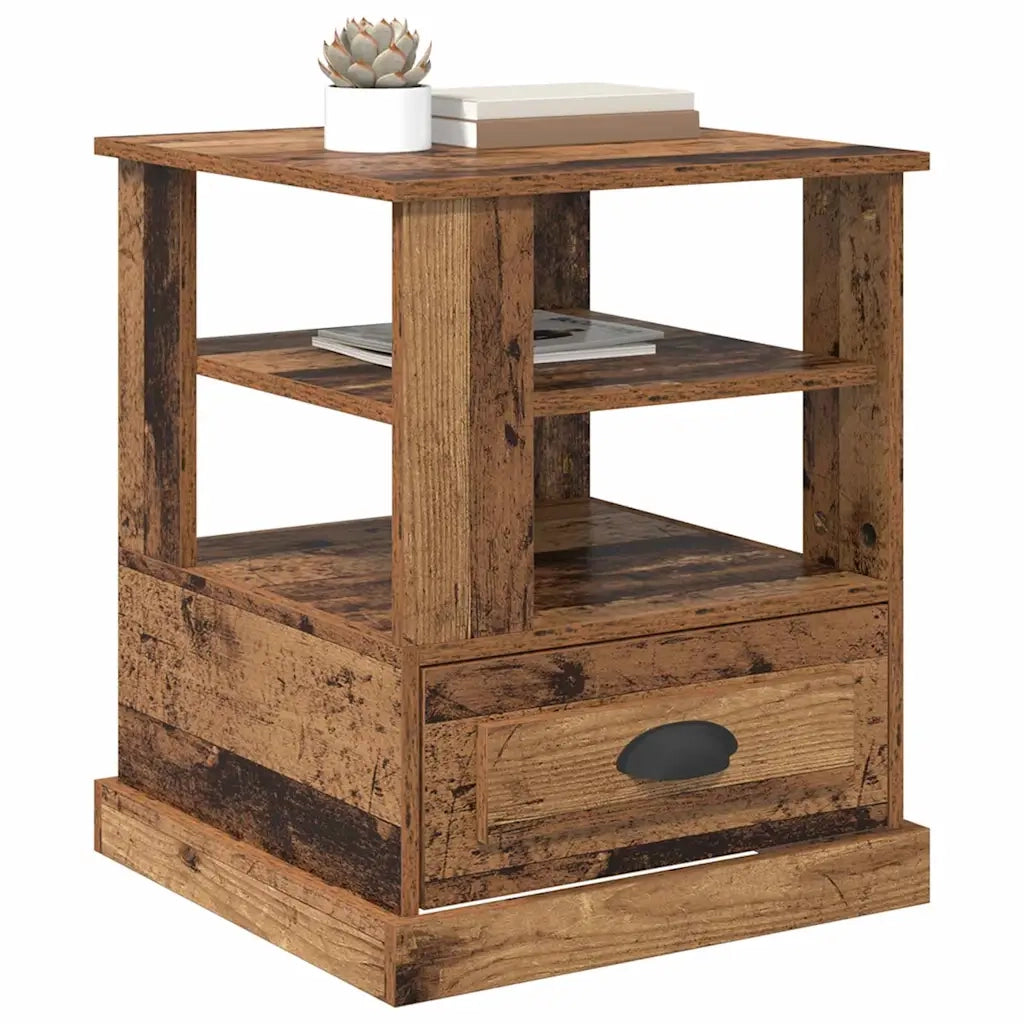Comodino | Armadio da Notte | Mobiletto da notte con cassetto Legno vecchio 50 x 50 x 60 cm