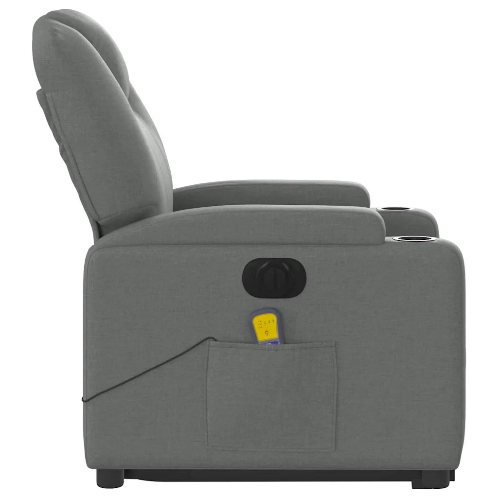 Poltrona Alzapersona Massaggi Elettrica Grigio Scuro Tessuto 3204405