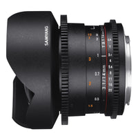 14mm T3.1 Video DSLR II per MFT - obiettivo video full-frame e APS-C per attacco MFT, messa a fuoco manuale con ingranaggio 0,8, grandangolo da 14 mm per attacco MFT, nero