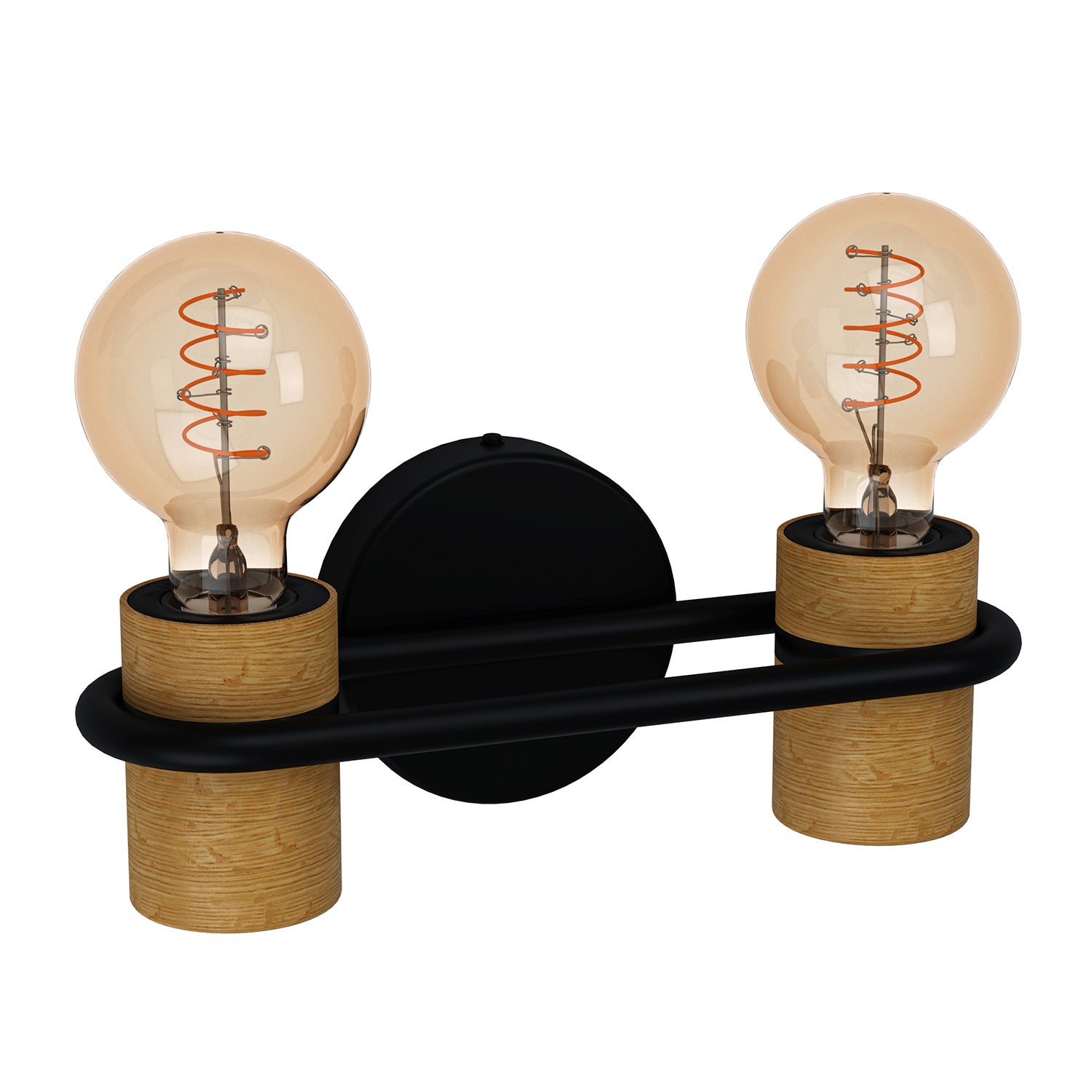 Applique Vintage Chieveley Acciaio Nero 2 Luci E27