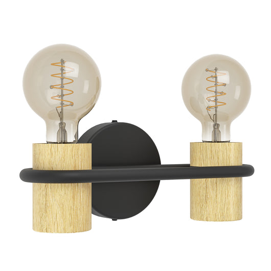 Applique Vintage Chieveley Acciaio Nero 2 Luci E27