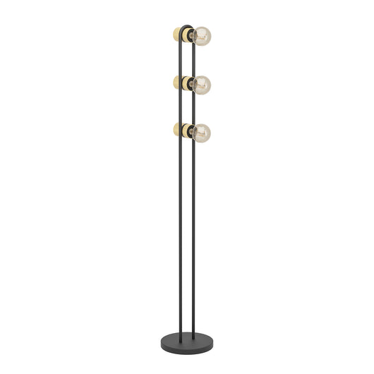 Piantana Vintage Chieveley Acciaio Nero 3 Luci E27