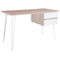 Lucille - scrivania in legno e metallo con 2 cassetti - 120x60x76 cm