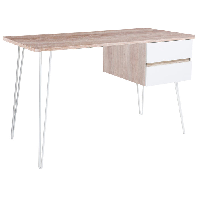 Lucille - scrivania in legno e metallo con 2 cassetti - 120x60x76 cm