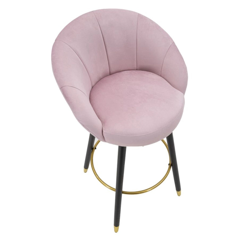 Sgabello Alto VKH431, Rosa, Metallo, 55x56x104 cm