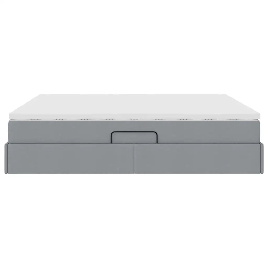 Letto con contenitore e materasso Grigio chiaro 200 x 200 cm