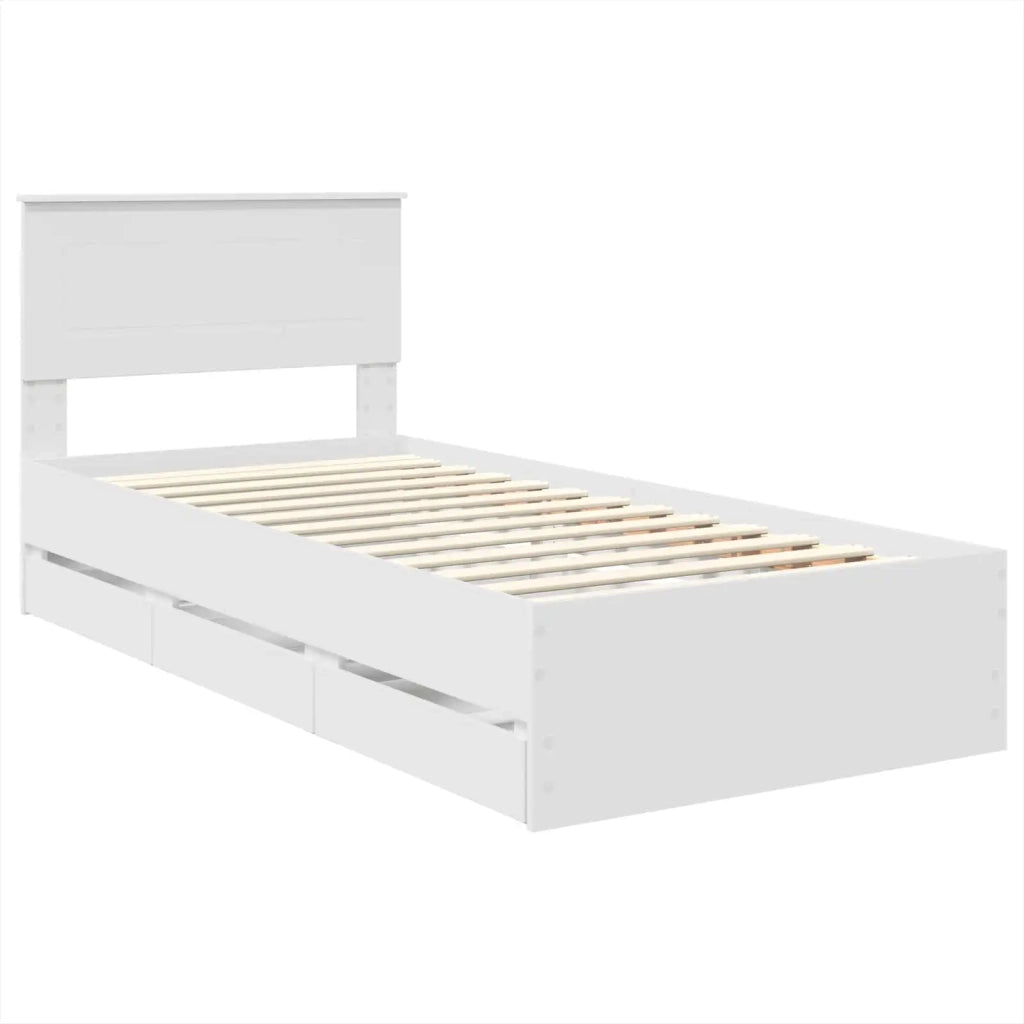 Struttura del letto Bianco 75 x 190 cm Legno Ingegnerizzato