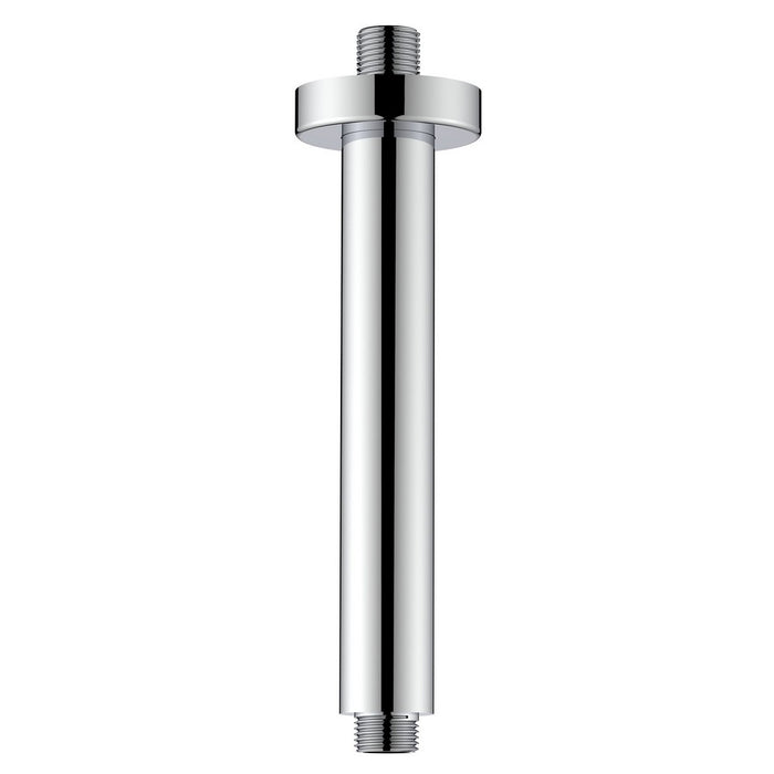 Braccio doccia a soffitto tondo 20 cm con fissaggio rinforzato