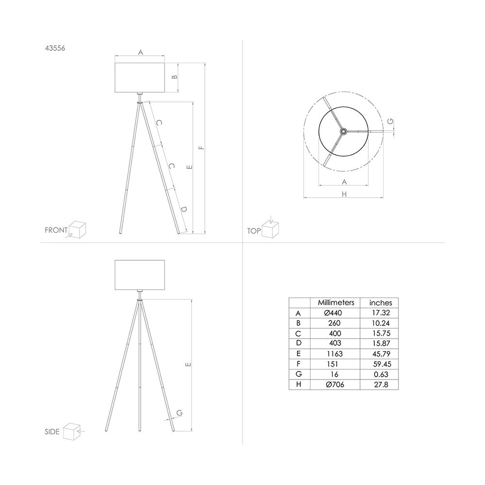 Piantana Contemporanea Arnhem 1 Luce Acciaio Bianco