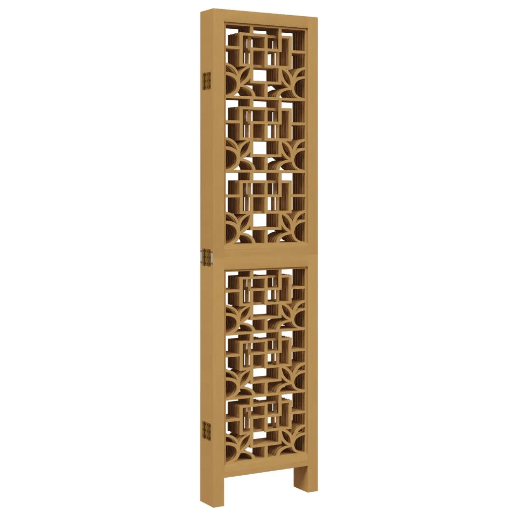 Divisorio Ambienti | Divider per stanze | Paravento 6 Pannelli Marrone Legno Massello Paulownia