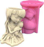 Vaso per fiori, stampo per bambine, abbracci, gatto, piante grasso, contenitore per piante, forma in silicone, vaso, kit epoxy per DIY, stampo per candele, stampo per cioccolato, stampo per caramelle, forma per penne