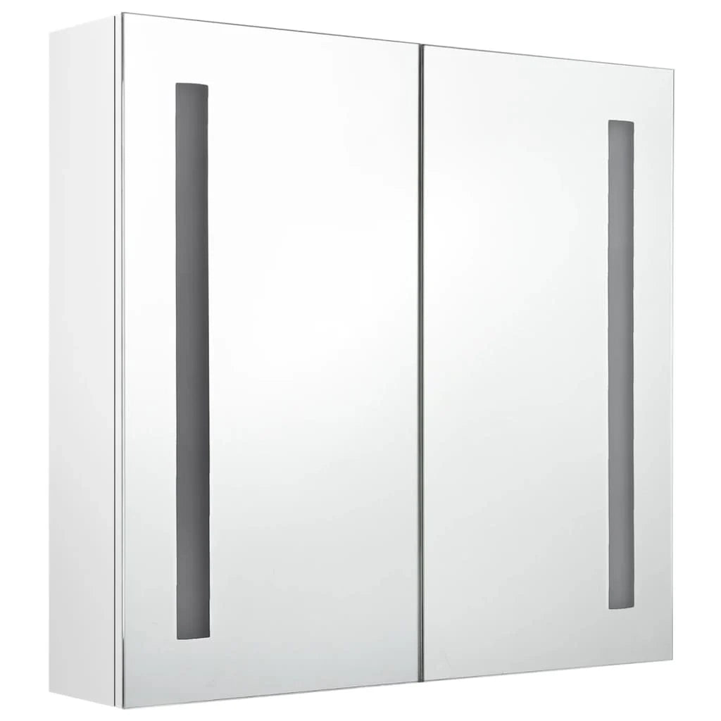 Mobile bagno con specchio LED bianco lucido 62 x 14 x 60 cm bianco lucido 02_0006583