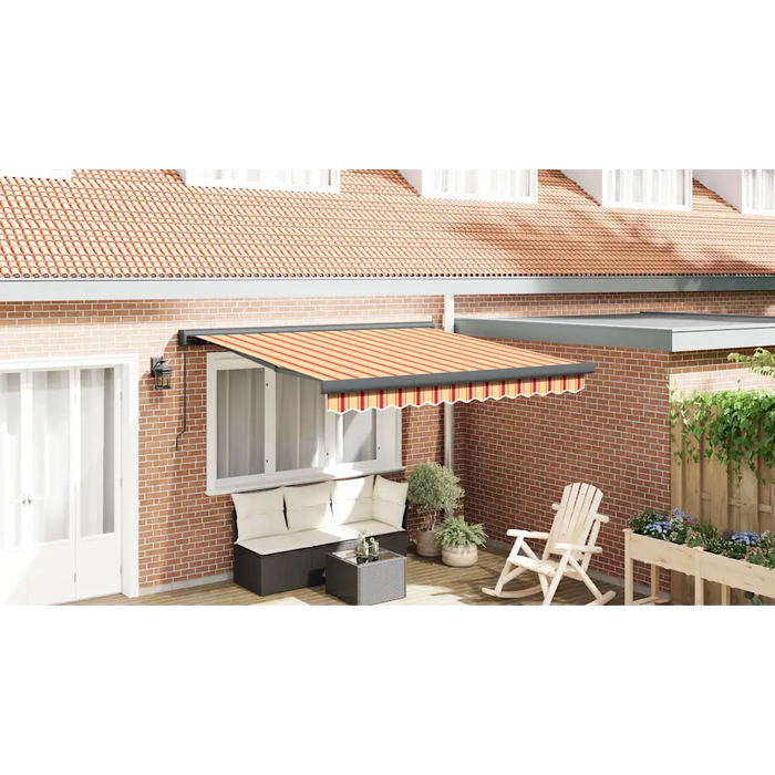 Tenda Retrattile Gialla e Bianca 3x2,5 m in Tessuto e Alluminio 3154556