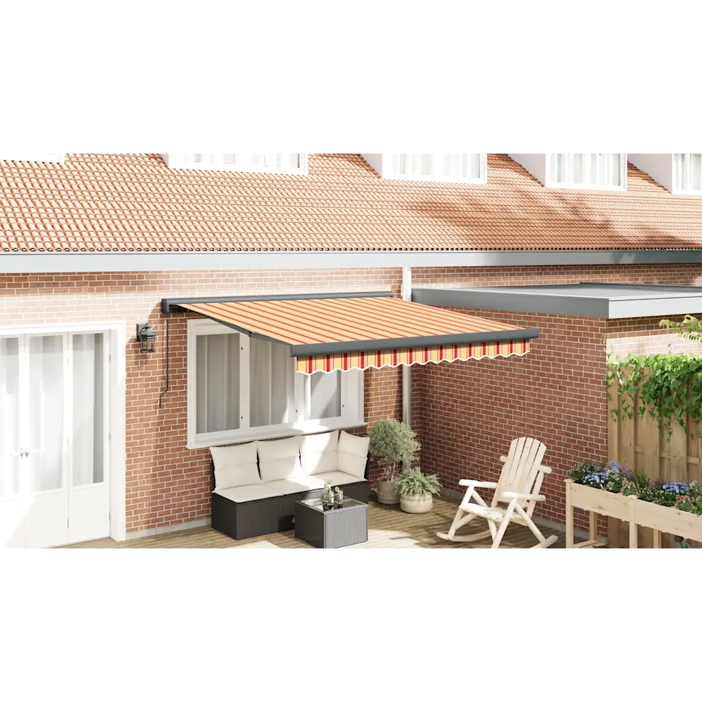 Tenda Retrattile Gialla e Bianca 3x2,5 m in Tessuto e Alluminio 3154556