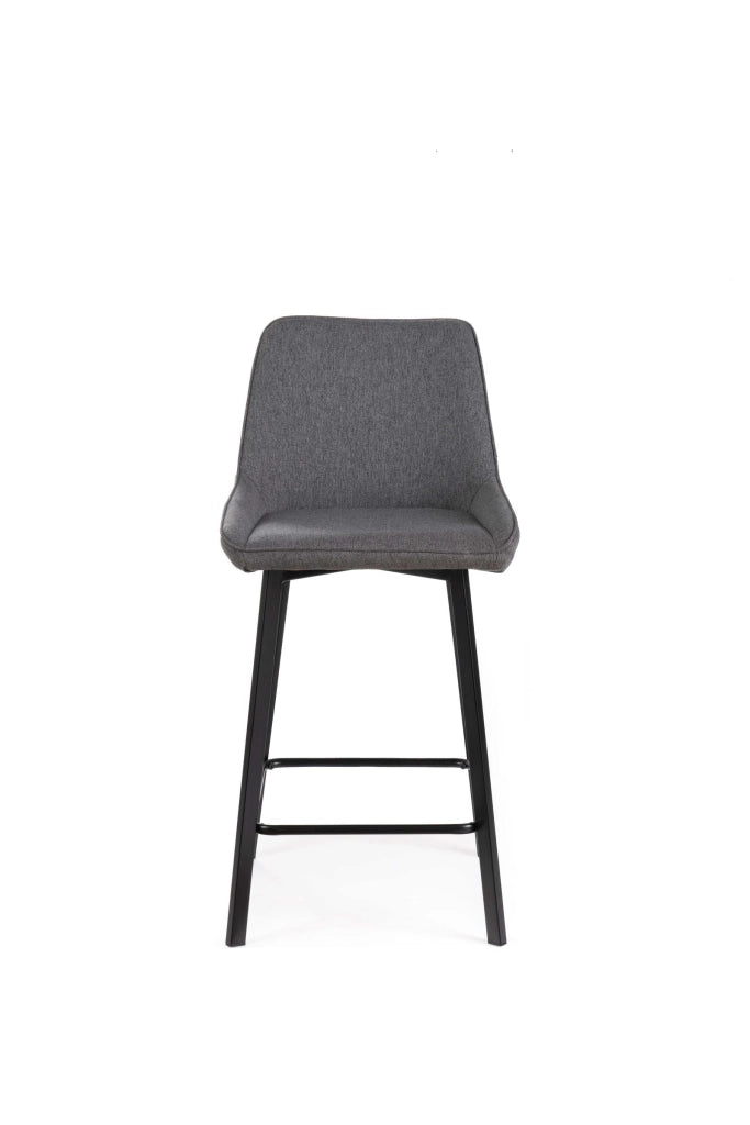 Set 2 Sgabelli 50x44xH94 cm in Tessuto Fox Grigio Scuro