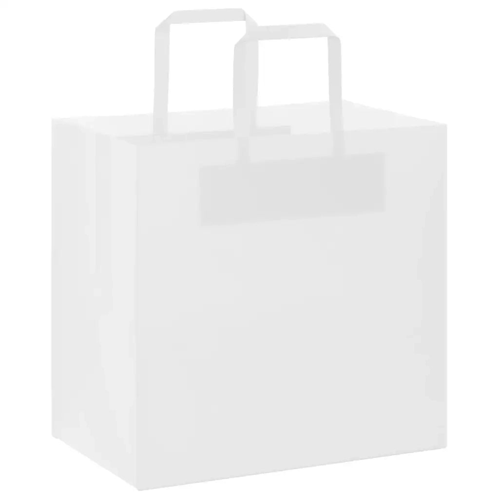Sacchetti di Carta 50 pz con Manici Bianchi 26x17x25 cm