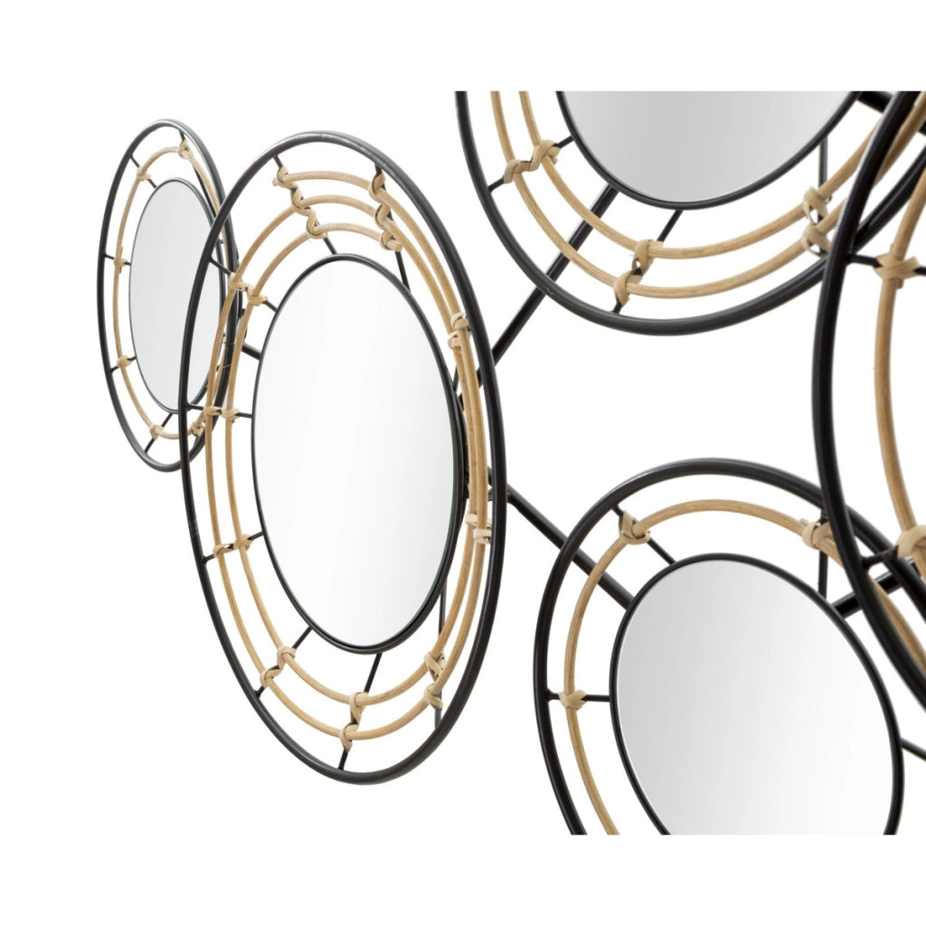 Decorazione in Metallo 3D Cerchi 22, Nero, Metallo, 111x9,5x59 cm