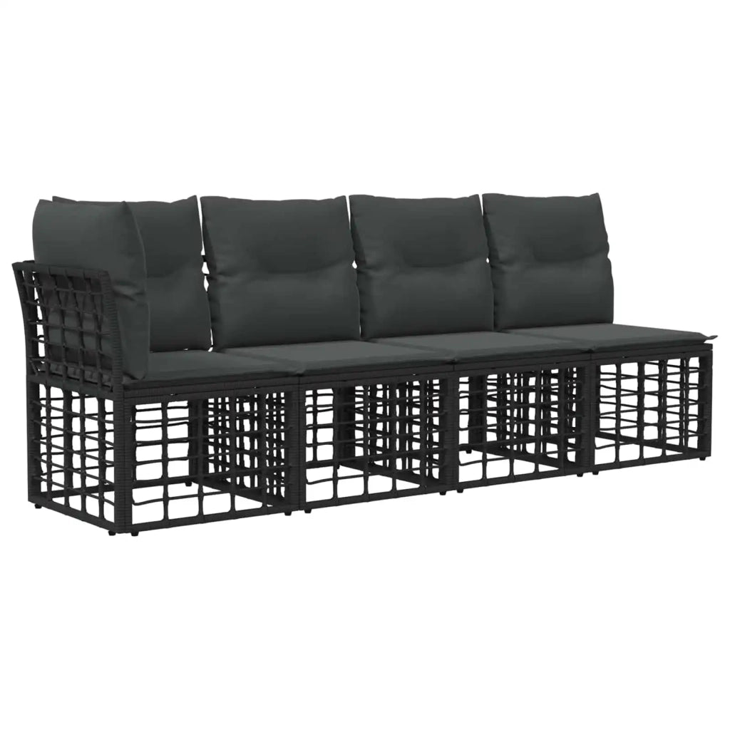Set Divano da Giardino 8 pz Nero e Grigio scuro polyrattan 3437837