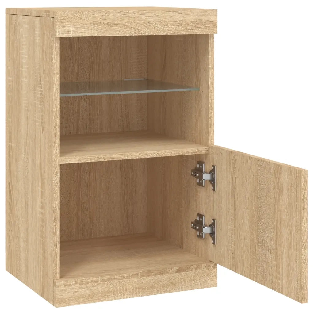 Credenza con Luci LED-Buffet-Armadio da cucina Rovere Sonoma 41x37x67 cm 781924