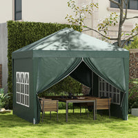 Gazebo Pieghevole 3x3m in Acciaio e tessuto Oxford Verde