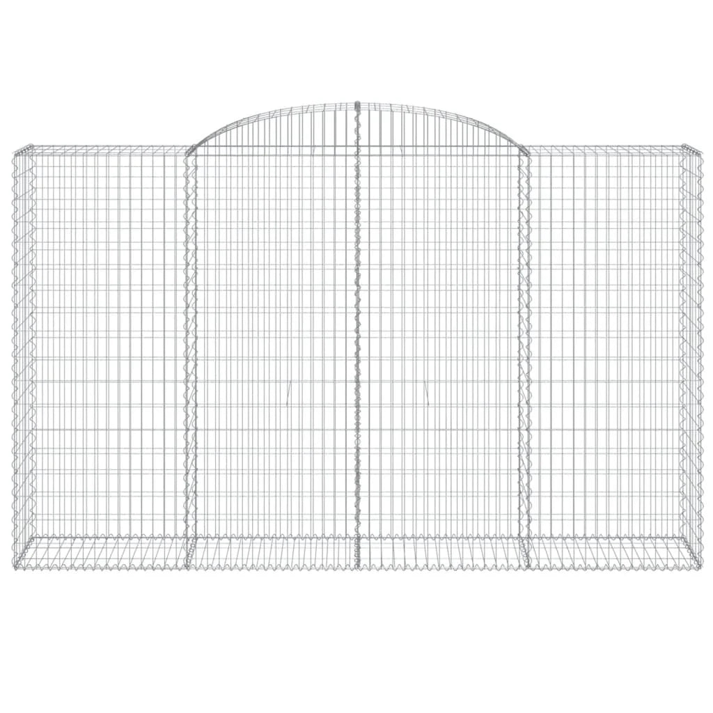Set di 4 gabbioni ad arco per recinzione gabbia o muro di contenimento 300 x 50 x 180/200 cm ferro zincato argento 02_0041468