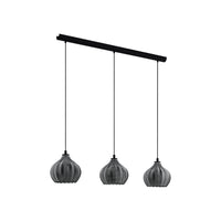 Lampadario Contemporaneo Tamallat 3 Luci Acciaio Nero