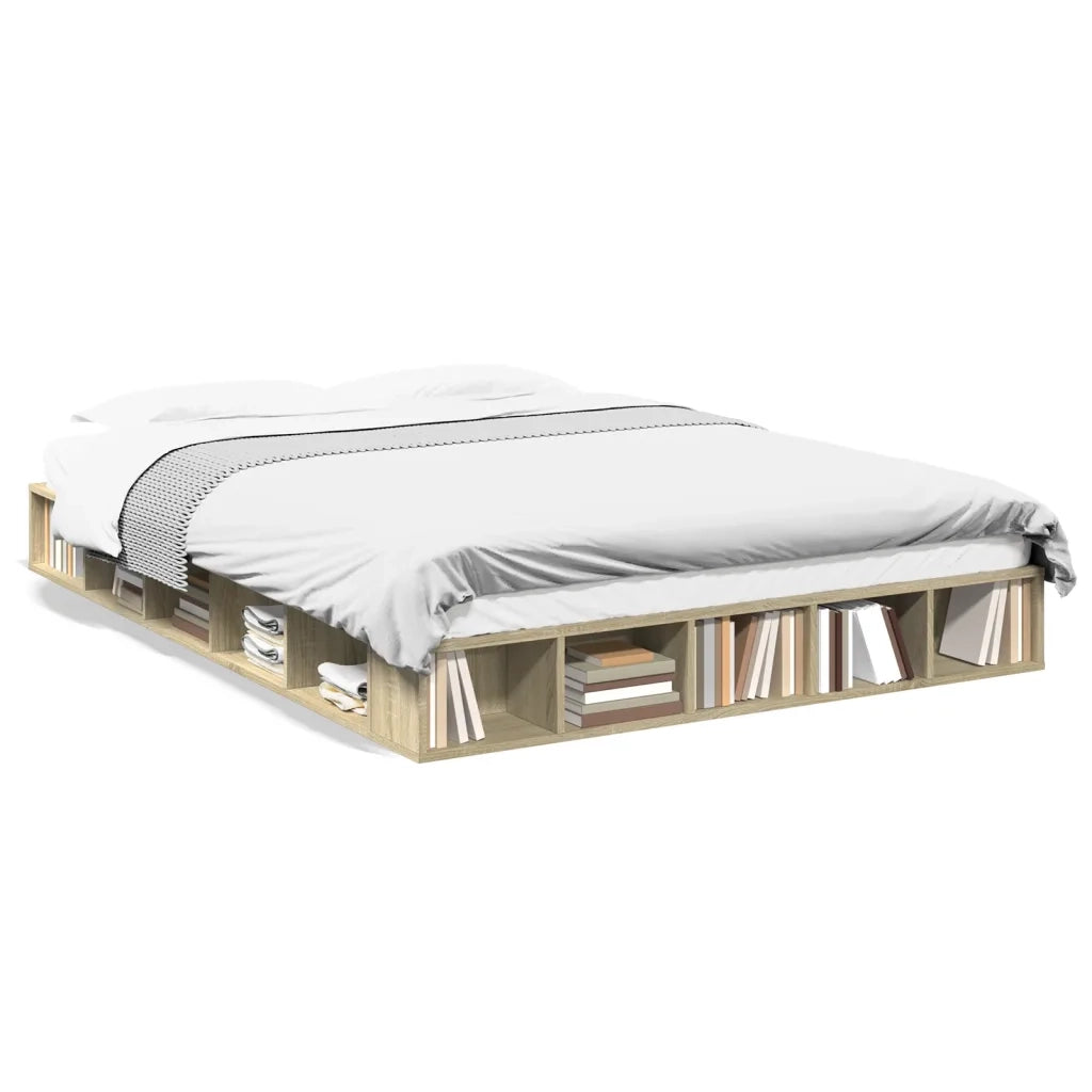 Giroletto-Struttura Letto Rovere Sonoma 150x200 cm in Legno Multistrato 626714