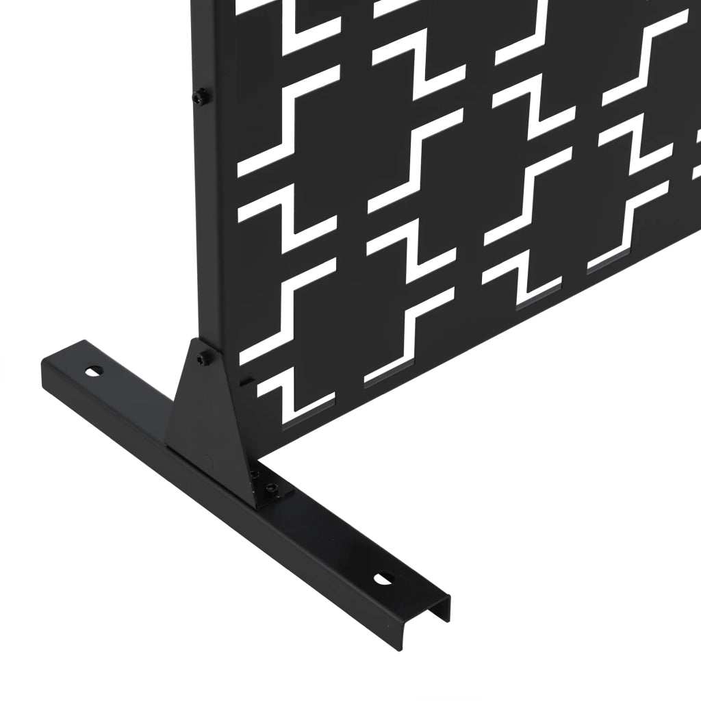 Parete divisoria per uso esterno e interno 180 x 120 x 40 cm acciaio zincato nero 03_0009268