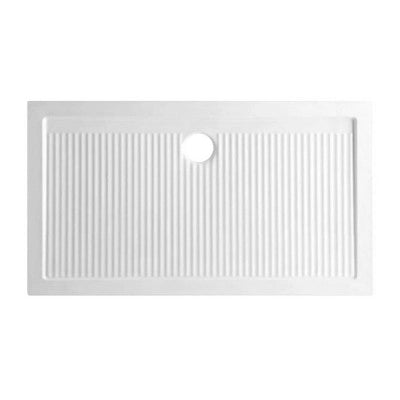Piatto doccia 80x100 H 6.5 rettangolare in ceramica bianca con antiscivolo Ferdy