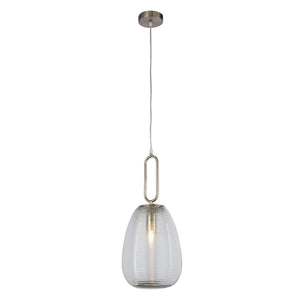 Sospensione Contemporanea Elisir Acciaio Cromo Vetro Trasparente 1 Luce E27